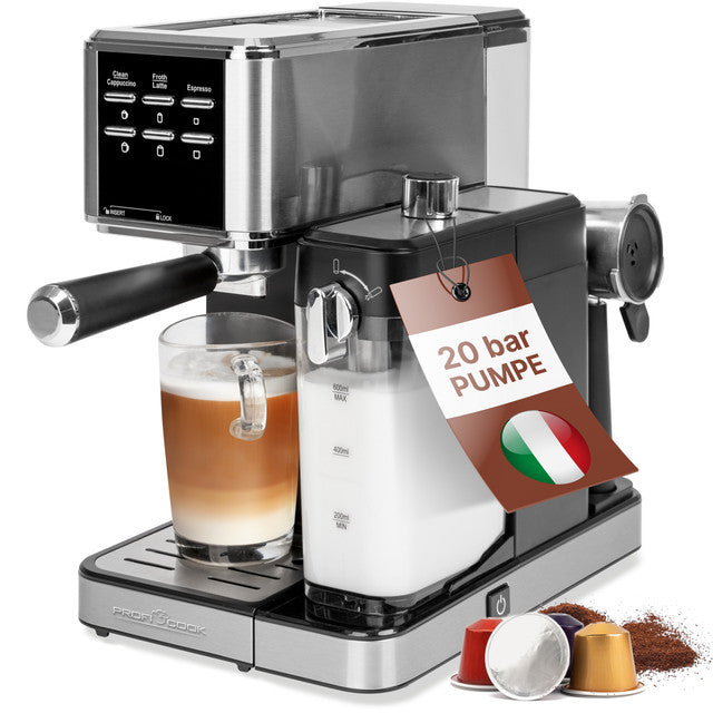 ES-KA 1266 espresso 2v1 (20 barů),pákové, nástavec na kapsle - Profi Home Living