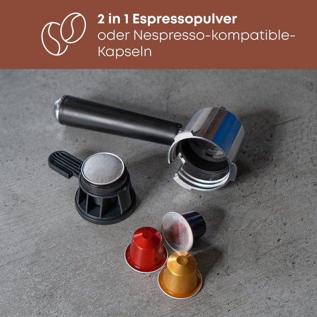 ES-KA 1266 espresso 2v1 (20 barů),pákové, nástavec na kapsle - Profi Home Living