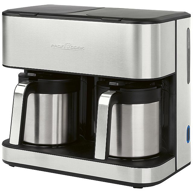 ProfiCook PC-KAD 1307 inox - Dvojitý překapávací kávovar s termo konvicemi  2,4 l  2000 W