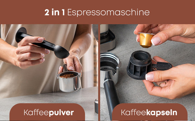 ES-KA 1266 espresso 2v1 (20 barů),pákové, nástavec na kapsle - Profi Home Living