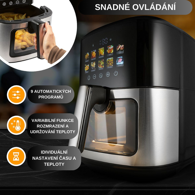 FR 1286 H Horkovzdušná fritéza s barevným displejem 6,5l - Profi Home Living