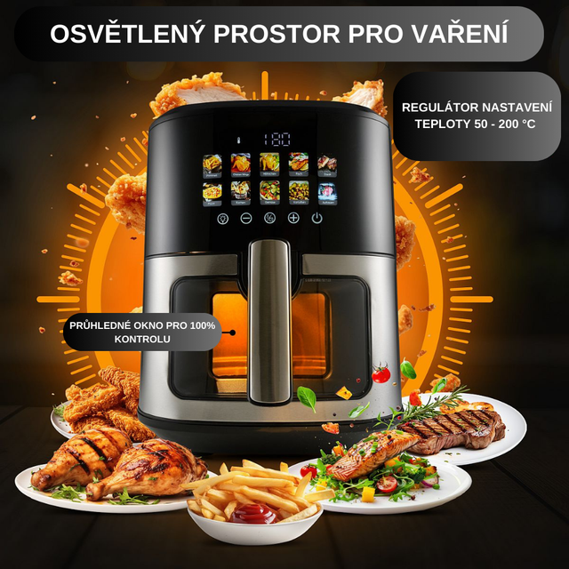 FR 1286 H Horkovzdušná fritéza s barevným displejem 6,5l - Profi Home Living