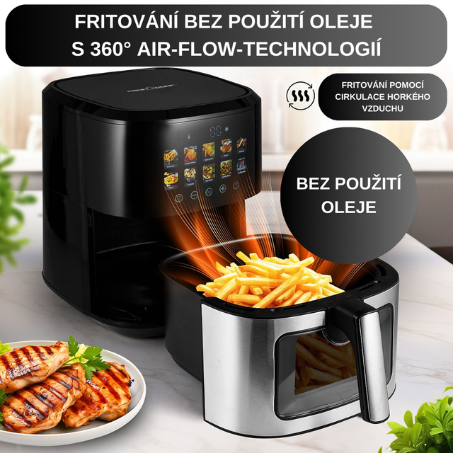 FR 1286 H Horkovzdušná fritéza s barevným displejem 6,5l - Profi Home Living