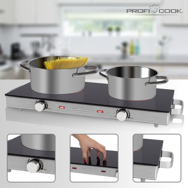 DKP 1211 dvouplotýnkový vařič sklokeramika - Profi Home Living