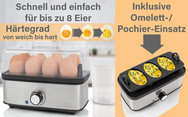 EK 1275 vařič vajec a omelet 8ks nerez - Profi Home Living