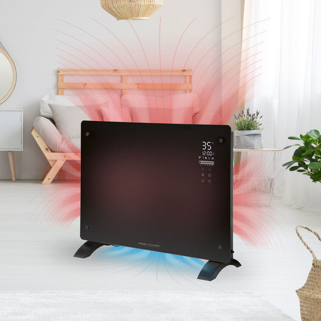 GKH 3118 konvektor skleněný černý - Profi Home Living