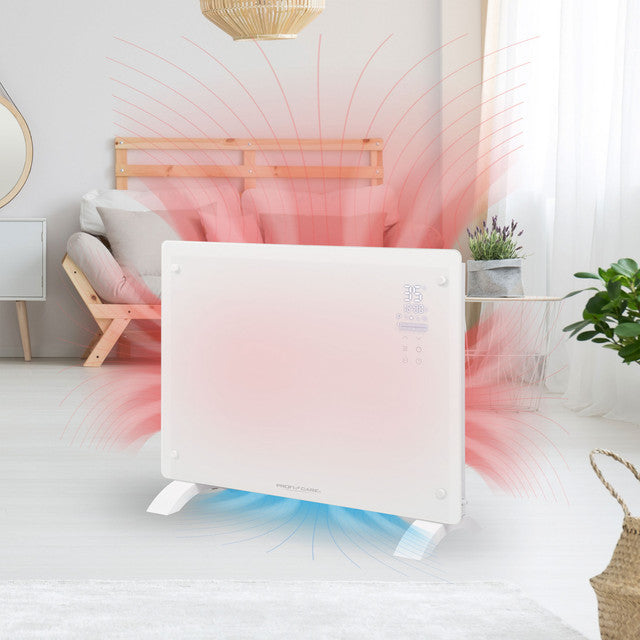 GKH 3118 konvektor skleněný bílý - Profi Home Living