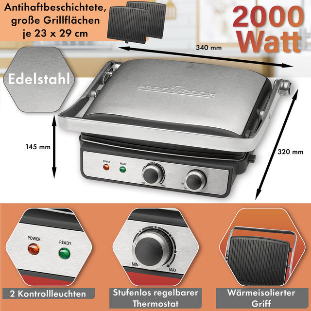 KG 1264 Kontaktní gril 2000W - Profi Home Living
