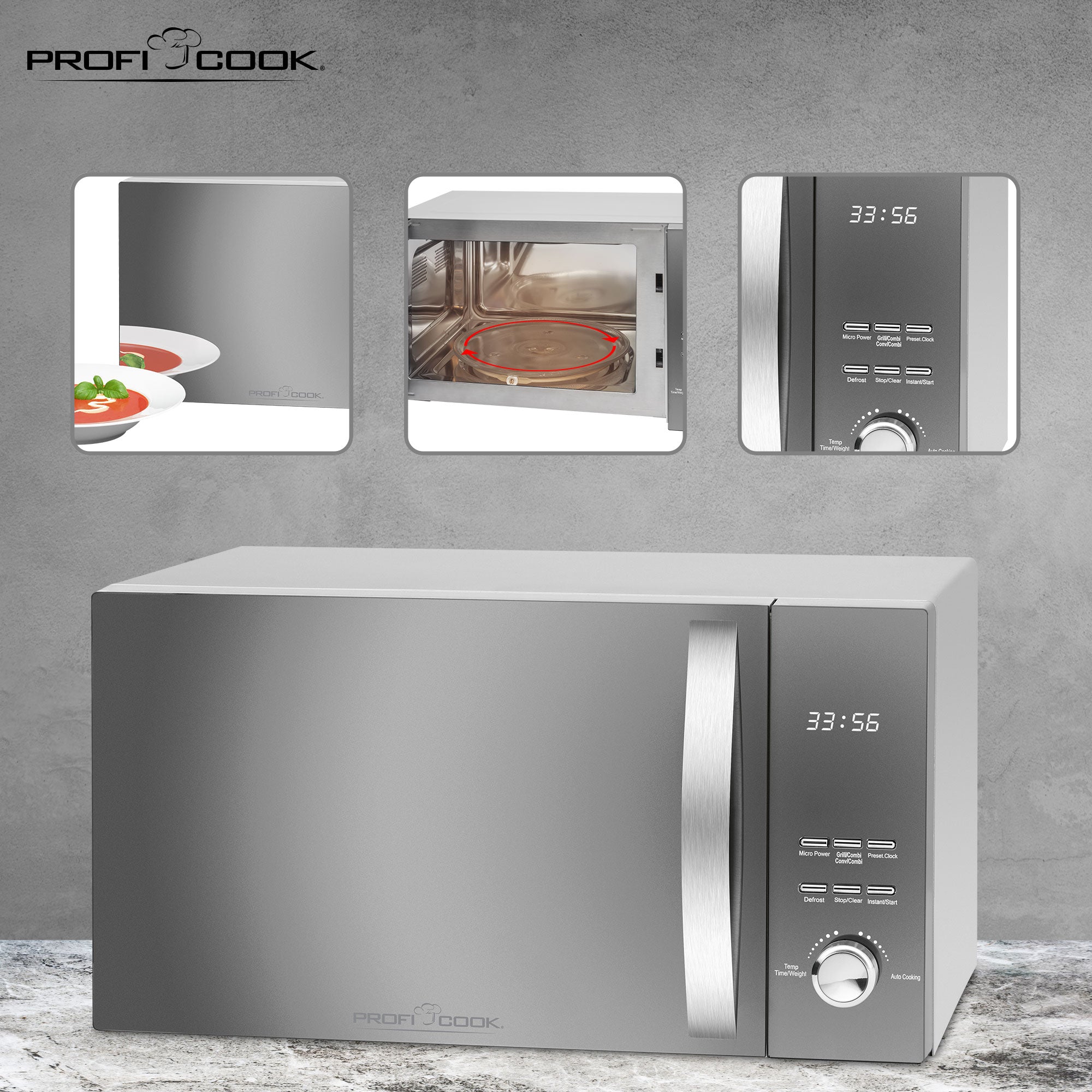 MWG 1176 mikrovlná trouba 23L,gril,horký vzduch - Profi Home Living