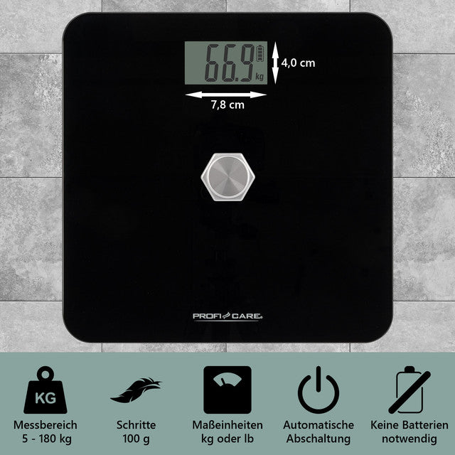 PW 3112 BK Ekologická  kinetická osobní váha (bez baterií) - Profi Home Living