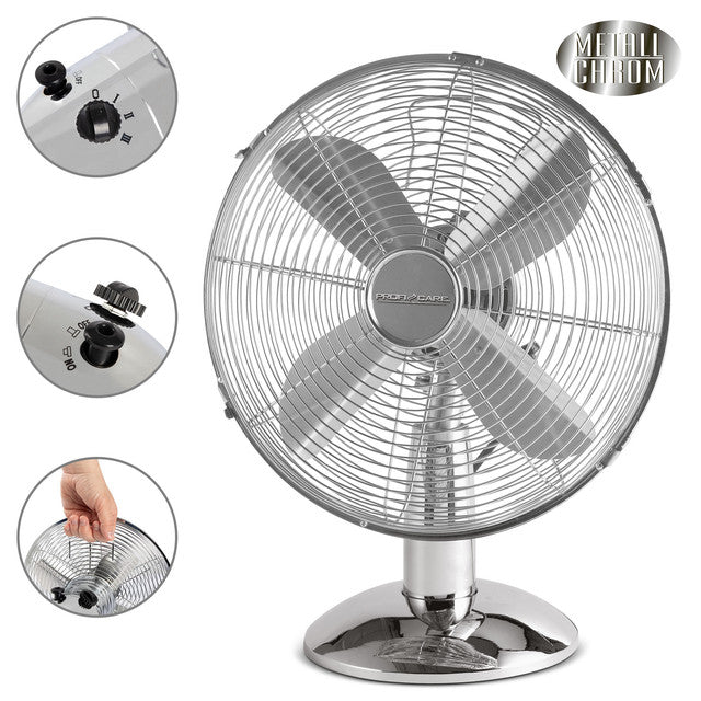 VL 3063 IX stolní ventilátor 30cm kovový - Profi Home Living