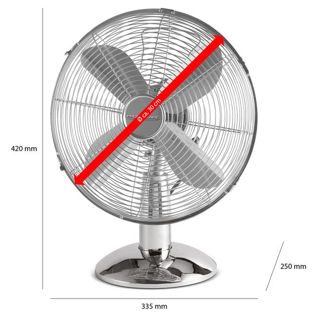 VL 3063 IX stolní ventilátor 30cm kovový - Profi Home Living