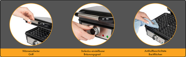 WA 1241 vaflovač 24x24cm - Profi Home Living