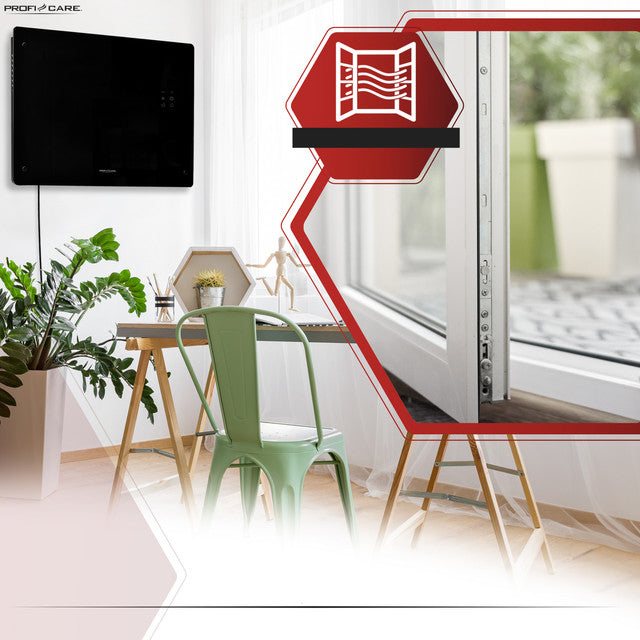 GKH 3118 konvektor skleněný černý - Profi Home Living