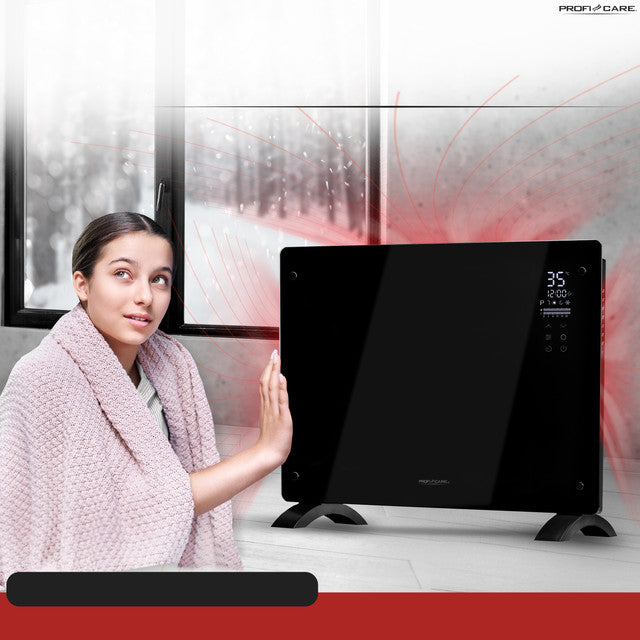 GKH 3118 konvektor skleněný černý - Profi Home Living