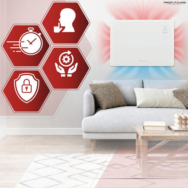GKH 3118 konvektor skleněný bílý - Profi Home Living