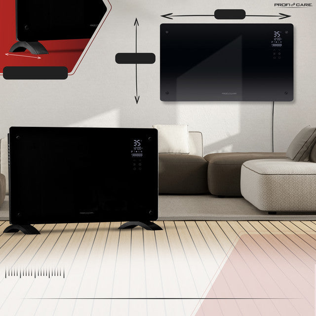 GKH 3119 konvektor skleněný černý - Profi Home Living