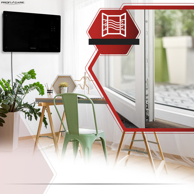GKH 3119 konvektor skleněný černý - Profi Home Living