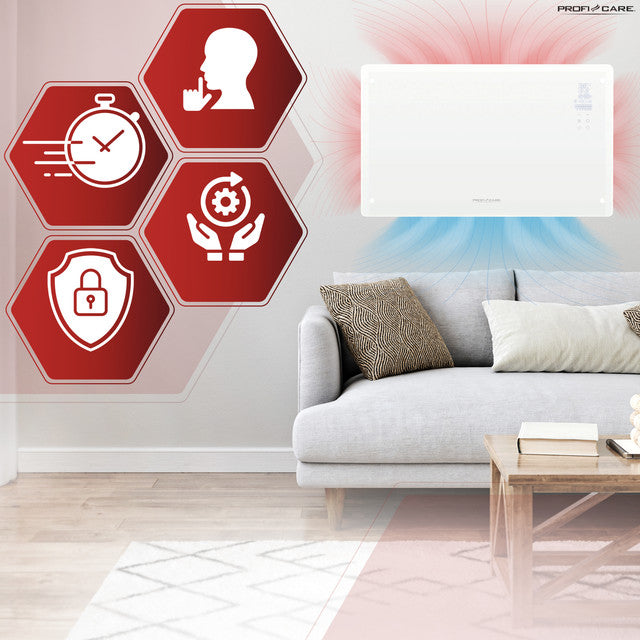 GKH 3119 konvektor skleněný bílý - Profi Home Living