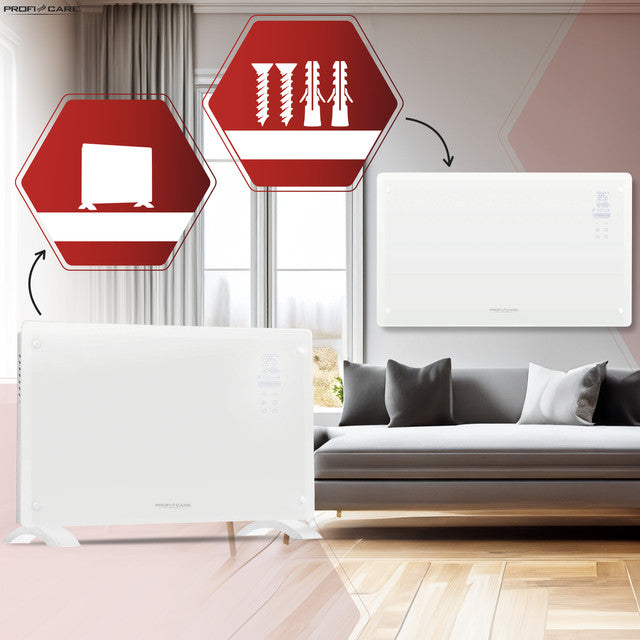 GKH 3119 konvektor skleněný bílý - Profi Home Living