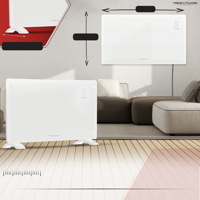 GKH 3119 konvektor skleněný bílý - Profi Home Living