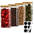 VD 4027 Set 4 skleněnných dóz s bambusovým víkem 1,6 l - vzduchotěsné, na potraviny - Profi Home Living
