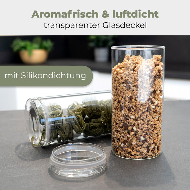 VD 4028 set 4 sklenných dóz na potraviny 1,3 l - Profi Home Living