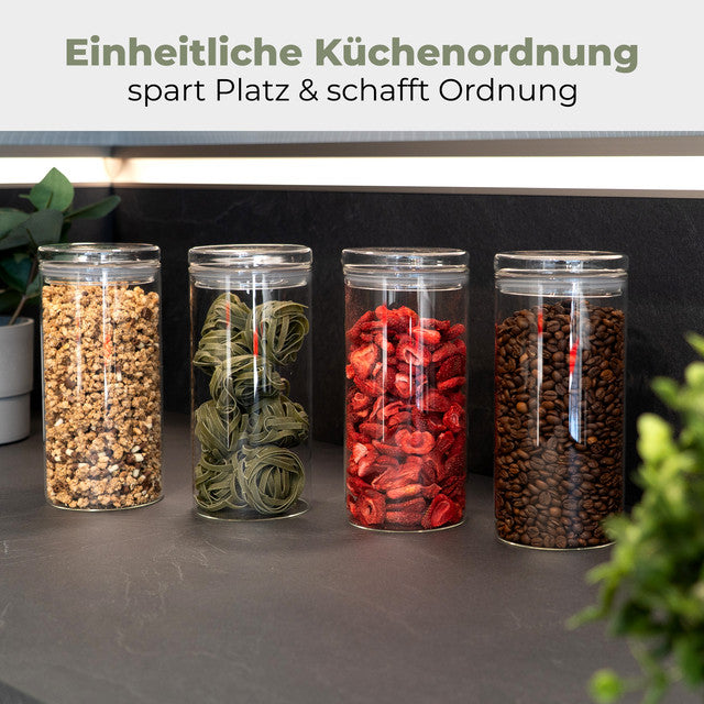 VD 4028 set 4 sklenných dóz na potraviny 1,3 l - Profi Home Living