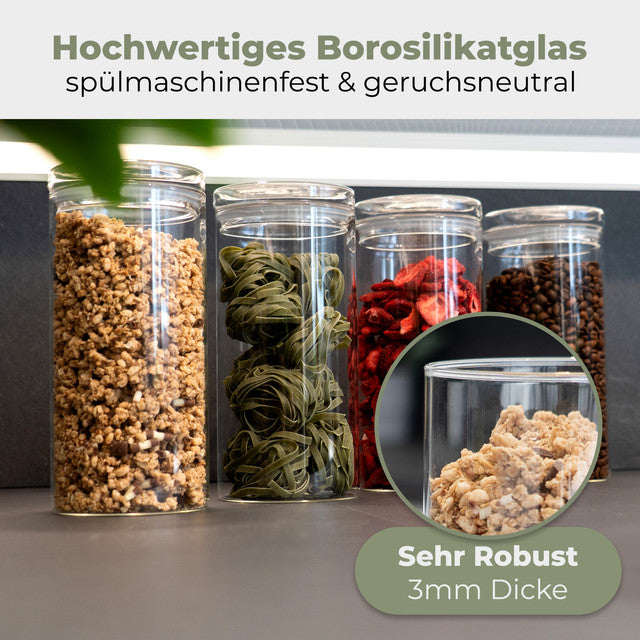 VD 4028 set 4 sklenných dóz na potraviny 1,3 l - Profi Home Living