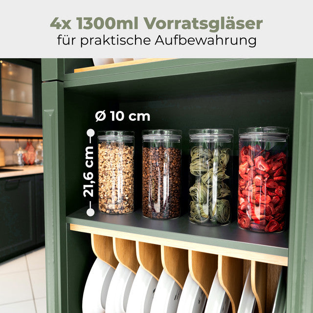 VD 4028 set 4 sklenných dóz na potraviny 1,3 l - Profi Home Living
