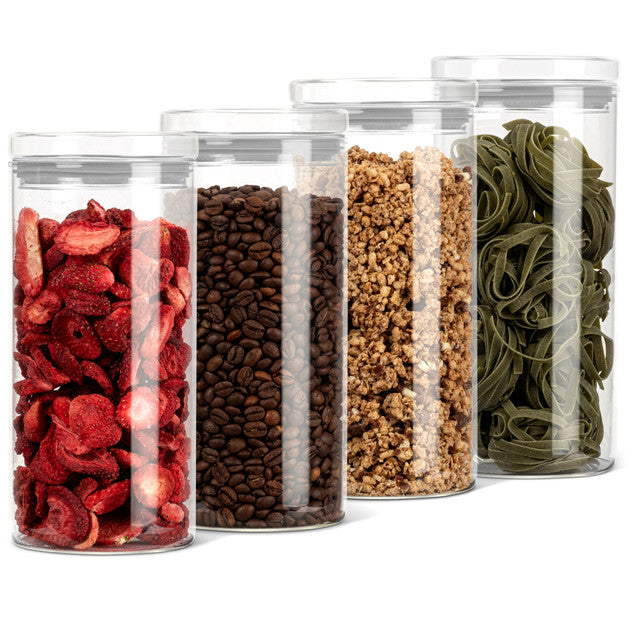 VD 4028 set 4 sklenných dóz na potraviny 1,3 l - Profi Home Living