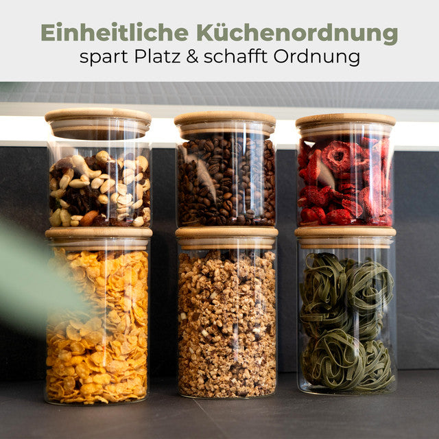 VD 4029 set 6 skleněných dóz (3x 600ml, 3 x 1000) - Profi Home Living