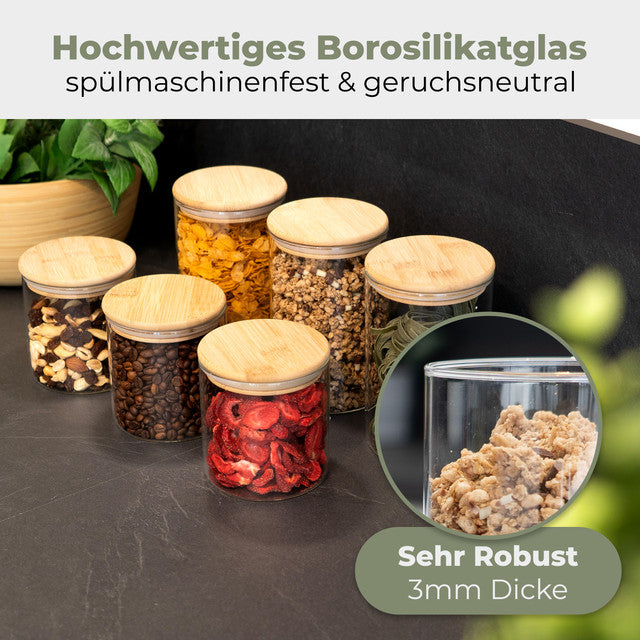 VD 4029 set 6 skleněných dóz (3x 600ml, 3 x 1000) - Profi Home Living