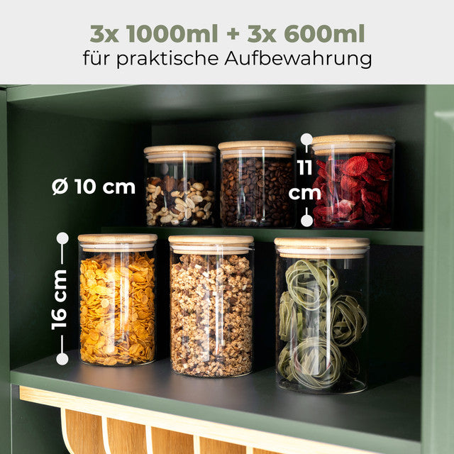 VD 4029 set 6 skleněných dóz (3x 600ml, 3 x 1000) - Profi Home Living