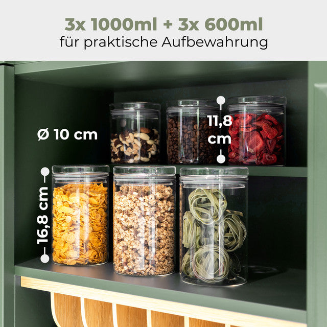 VD 4031  Set 6 sklenných dóz na potraviny (3x600ml, 3x 1000ml) - Profi Home Living