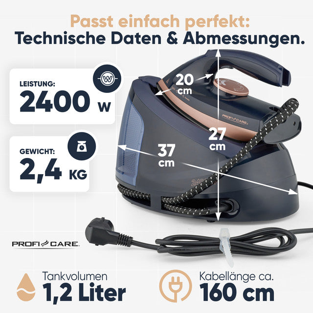DBS 3127 Parní žehlící parní stanice 2400 W - Profi Home Living