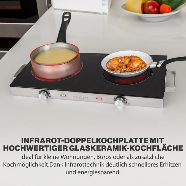 DKP 1211 dvouplotýnkový vařič sklokeramika - Profi Home Living