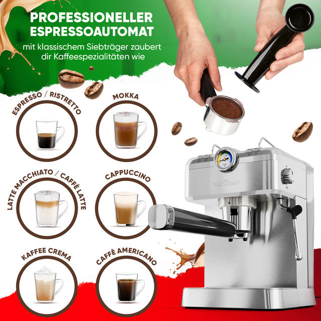 ES-KA 1267 espresso 2v1 (20 barů),pákové, nástavec na kapsle - Profi Home Living