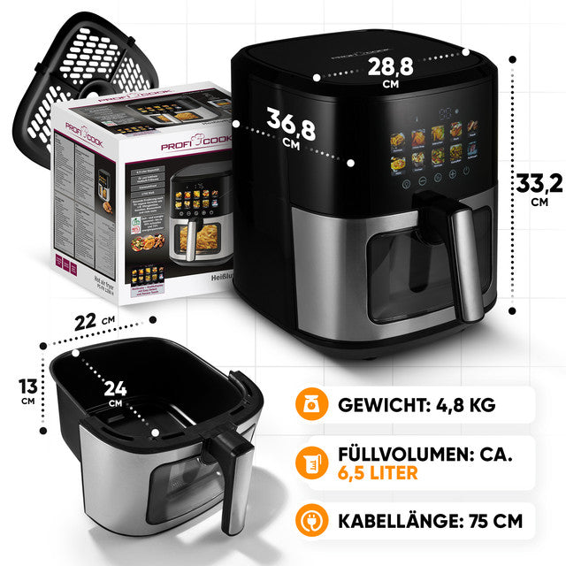 FR 1286 H Horkovzdušná fritéza s barevným displejem 6,5l - Profi Home Living