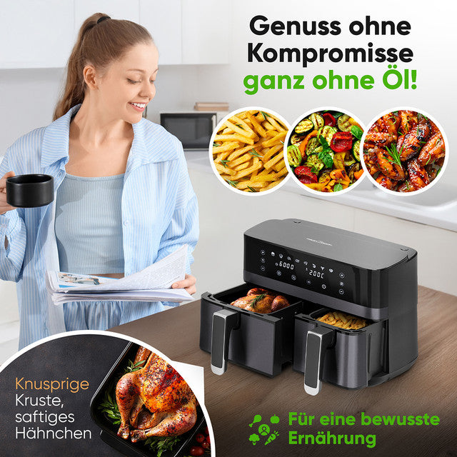 FR 1295 H Horkovzdušná fritéza 9L dvojitá 1x5,5 1x3,5 - Profi Home Living