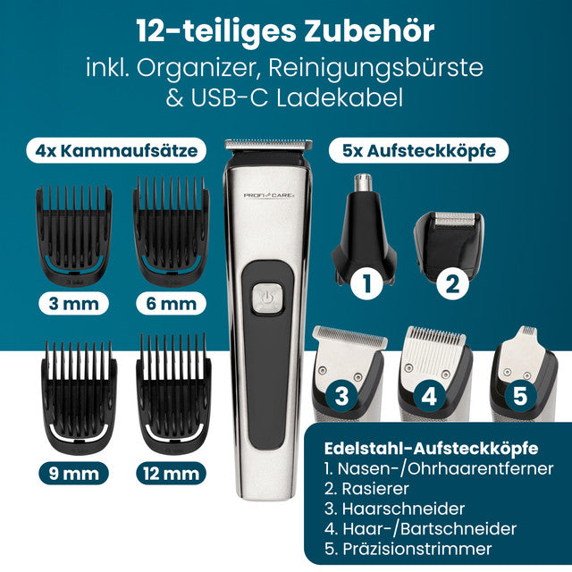 HSM/R 3143 Profesionální zastřihovač vlasů a vousů 5v1 3,7 V / 1200 mAh - Profi Home Living