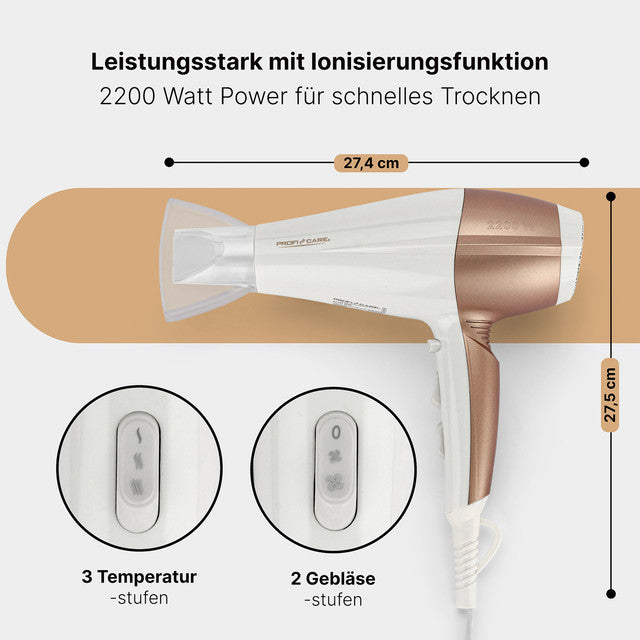 HT 3010 vysoušeč vlasů šampaň - Profi Home Living