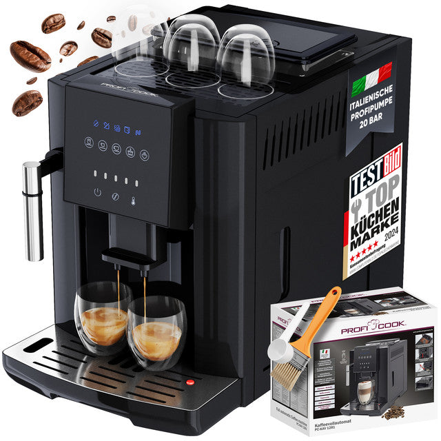 KAV 1281 Plně plnoautomatický kávovar s mlýnkem, tryskou na mléko a dotykovým ovládáním - Profi Home Living