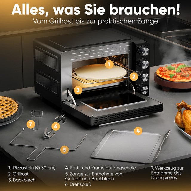 MBG 1277 trouba multi 4v1,30L,pizza kámen - Profi Home Living