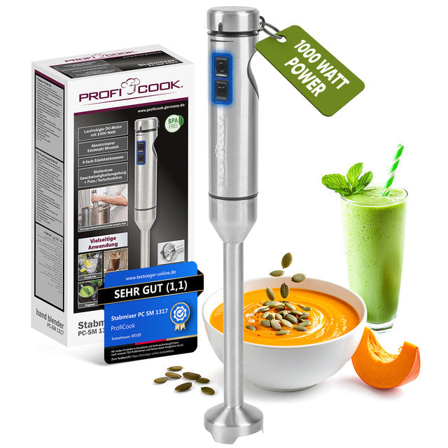 SM 1317 tyčový mixér nerez 1000W - Profi Home Living