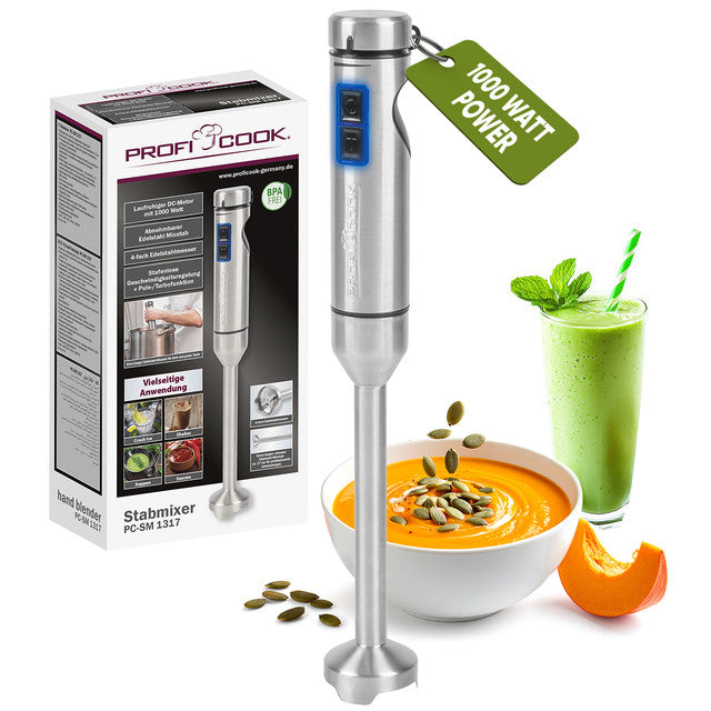 SM 1317 tyčový mixér nerez 1000W - Profi Home Living