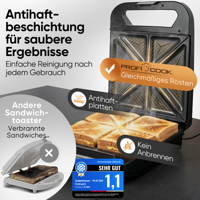 ST 1329 sendvičovač XXXL 1600W černý - Profi Home Living
