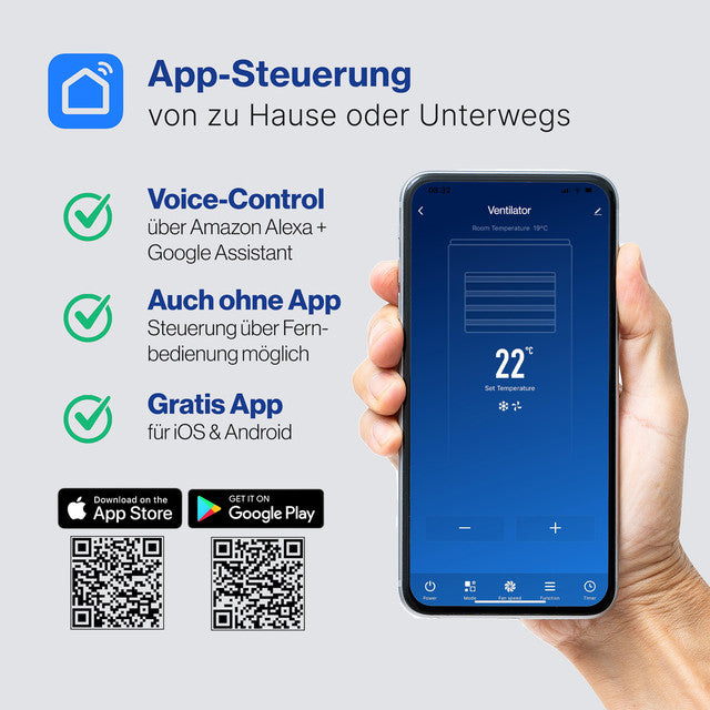 TVL 3090 sloupový ventilátor SMART - Profi Home Living