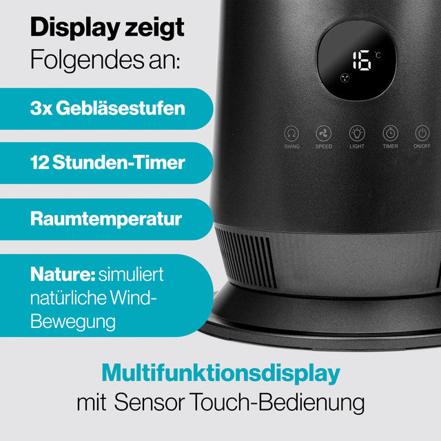 TVL 3152 sloupový ventilátor šedá barva - Profi Home Living