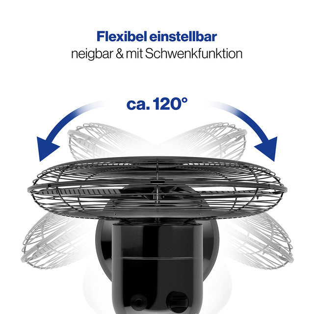 VL 3063 BK stolní ventilátor 30cm kovový černý - Profi Home Living